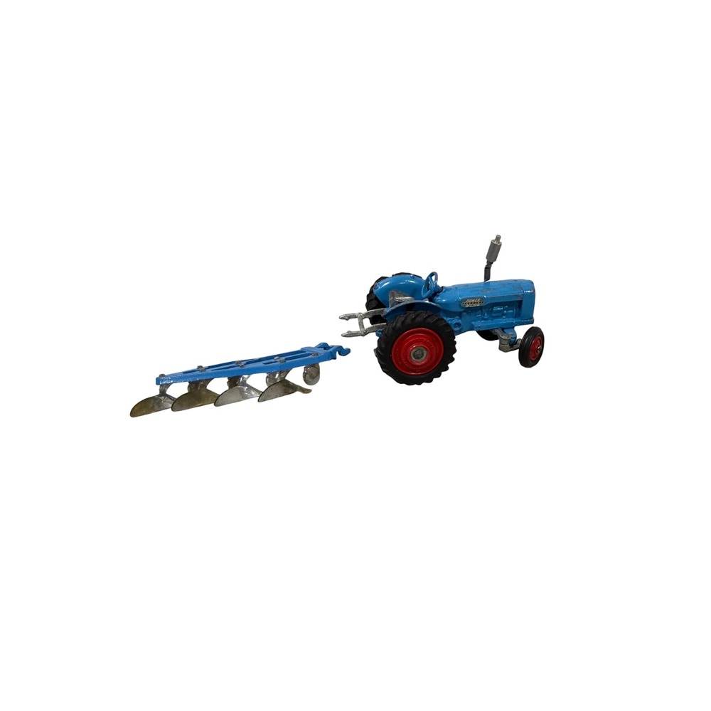 Vintage Corgi Toys Power Fordson Major Tractor and Plough Set Blue Made in GB